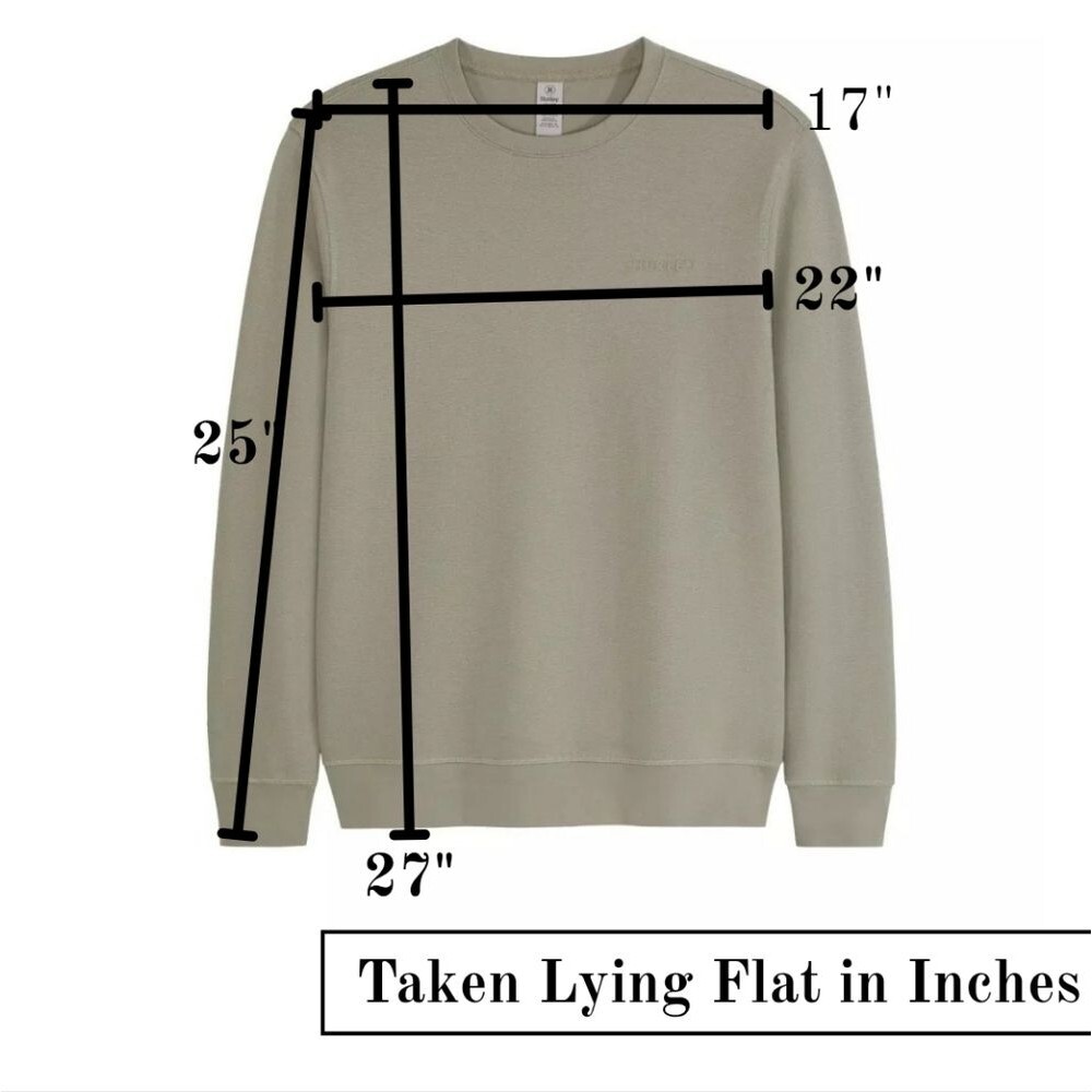 New! Hurley Mens Olive Green Crewneck Long Sleeve Sweatershirt Siz M Regular Fit - Picture 9 of 10